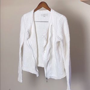 LOFT white zipper up jacket